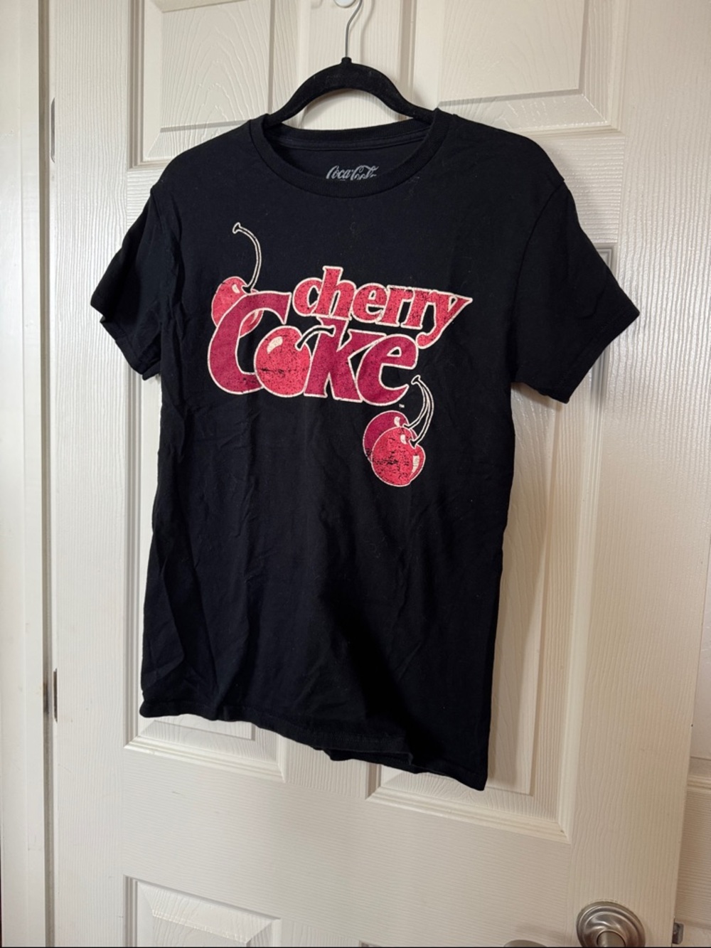 Cherry Coke Coca Cola Black T‑Shirt with Red Cherry Graphic